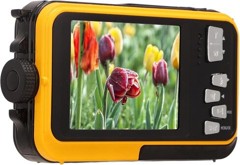 Jectse Underwater Cameras, Full HD 2.7K 48MP Digital Camera with 16X Digital Zoom, Compact Point and Shoot Camera for Snorkeling (Yellow) in Saudi Arabia