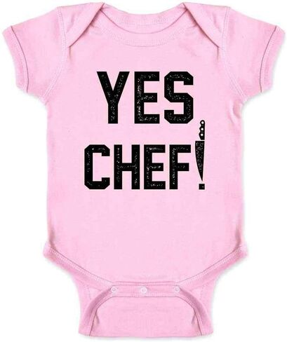 Pop Threads Yes Chef! Large Text Cooking Funny Infant Baby Boy Girl Bodysuit in Kuwait