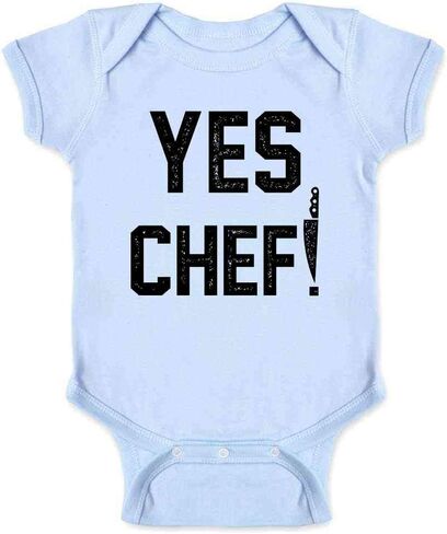 Pop Threads Yes Chef! Large Text Cooking Funny Infant Baby Boy Girl Bodysuit in Kuwait
