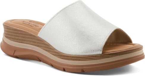 Spring Step Women's JOLINA Slip-On Wedge Sandals - Italian Leather, Stretch Goring, Faux Wood Design in Saudi Arabia