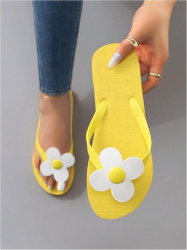 Verdusa Women's Summer 3D Flower Flip Flops T Strap Cute Slip on Flip Flops in Saudi Arabia