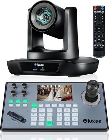 30X Optical Zoom PTZ Camera Kit 8X Digital Zoom AI Auto Tracking USB HDMI SDI IP Live Streaming Camera with LCD Screen Preview 4D Joystick PTZ Controller for Church Education Sport Events in Kuwait