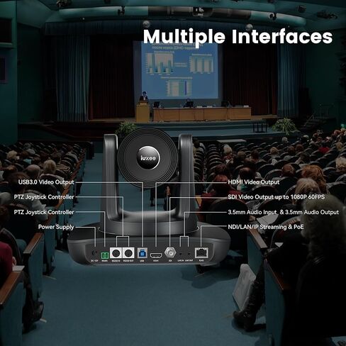 30X Optical Zoom PTZ Camera Kit 8X Digital Zoom AI Auto Tracking USB HDMI SDI IP Live Streaming Camera with LCD Screen Preview 4D Joystick PTZ Controller for Church Education Sport Events in Kuwait