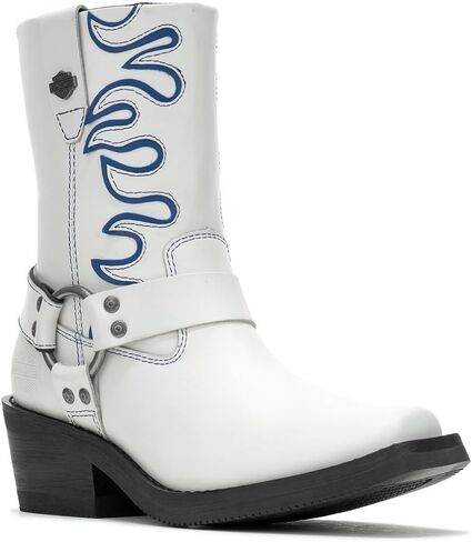 Harley-Davidson Women's Korsen 8-in White Motorcycle Harness Boots D87293 in Kuwait