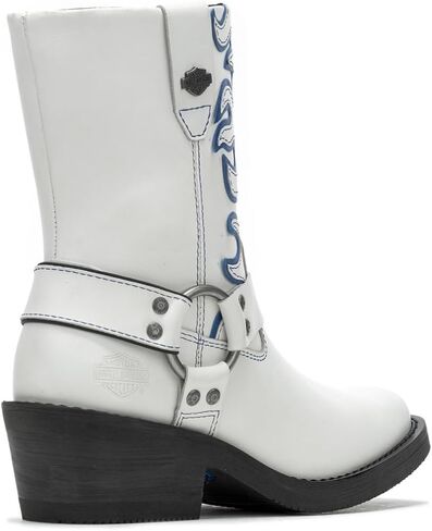 Harley-Davidson Women's Korsen 8-in White Motorcycle Harness Boots D87293 in Kuwait