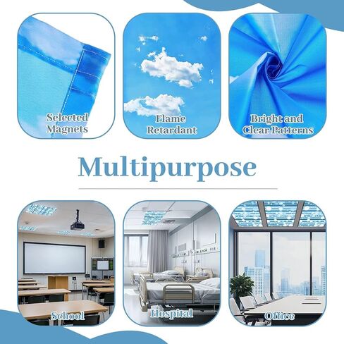 4 Pack Fluorescent Light Covers for Ceiling Lights Seamless pattern shark fish jellyfish Cute baby print for textiles Decorative Magnetic Fluorescent Covers for Classroom Office Home 2x4 ft in Saudi Arabia