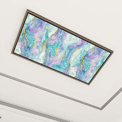 4 أغطية ضوء الفلورسنت لأضواء السقف نمط غير سلس الشعاب المرجانية قناديل البحر قوس قزح مسطح على غرار الطفل أغطية الفلورسنت مغناطيسية لمكتب الفصل الدراسي 2x4 قدم in Kuwait