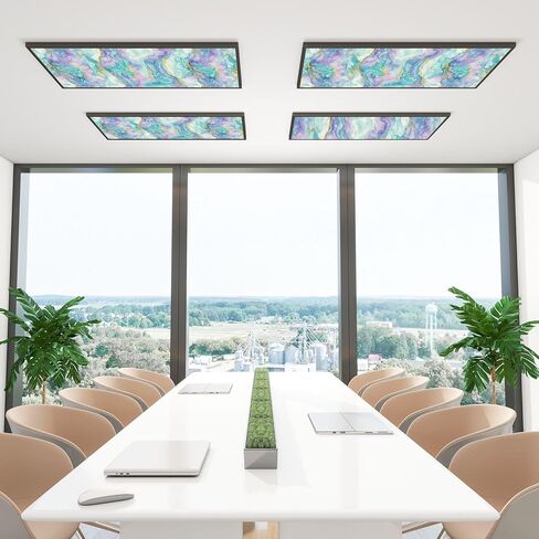 4 أغطية ضوء الفلورسنت لأضواء السقف نمط غير سلس الشعاب المرجانية قناديل البحر قوس قزح مسطح على غرار الطفل أغطية الفلورسنت مغناطيسية لمكتب الفصل الدراسي 2x4 قدم in Kuwait