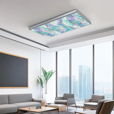 4 أغطية ضوء الفلورسنت لأضواء السقف نمط غير سلس الشعاب المرجانية قناديل البحر قوس قزح مسطح على غرار الطفل أغطية الفلورسنت مغناطيسية لمكتب الفصل الدراسي 2x4 قدم in Kuwait