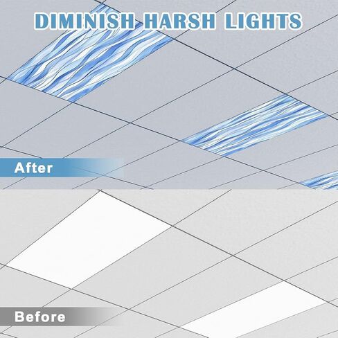6 Pack Fluorescent Light Covers for Ceiling Lights Ocean seamless cute fish pattern for fabrics linens kids clothes print Decorative Magnetic Fluorescent Covers for Classroom Office Home 2x4 ft in Saudi Arabia