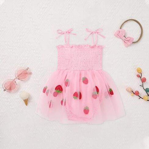 Baby Girl 1st Birthday Clothes One Year Old Girl Embroidery Tulle Dress Sleeveless Romper Bodysuit Cake Smash Outfit in Saudi Arabia