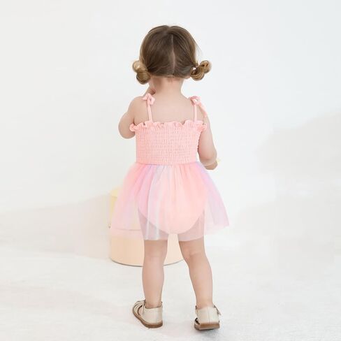 Baby Girl 1st Birthday Clothes One Year Old Girl Embroidery Tulle Dress Sleeveless Romper Bodysuit Cake Smash Outfit in Kuwait