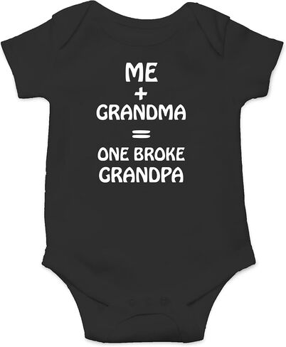 CBTwear Me + Grandma One Broke Grandpa - Baby Clothes - Funny Newborn Bodysuit Outfits for Boys and Girls in Saudi Arabia