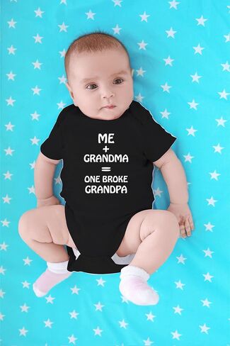 CBTwear Me + Grandma One Broke Grandpa - Baby Clothes - Funny Newborn Bodysuit Outfits for Boys and Girls in Saudi Arabia