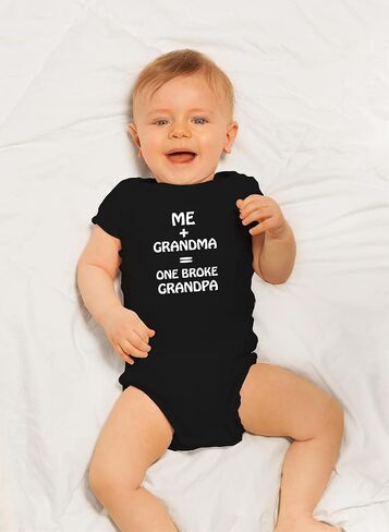 CBTwear Me + Grandma One Broke Grandpa - Baby Clothes - Funny Newborn Bodysuit Outfits for Boys and Girls in Saudi Arabia