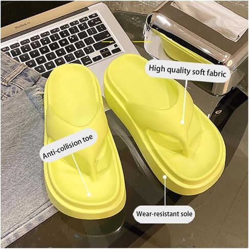 DESESE NBZKBNG Women's Platform Flip Flops,Non-Slip Cloud Flip Flops Thick and Lightweight Bottom Beach Slides Non Slip EVA Flat Flip Flop Slides in Kuwait