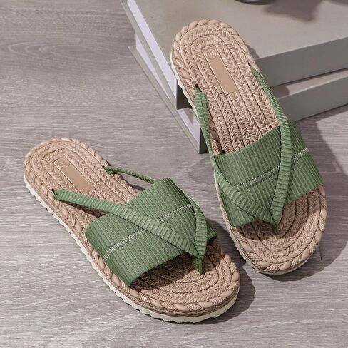 Geerta Espadrilles Flip Flop Barefoot Beach Slippers for Women – Lightweight Cute Kawaii Flat Water Sandals, Non-Slip Open Toe Thong, Dressy Chunky Summer Vacation Shoes for Hawaii Travel Spa & Bath in Kuwait