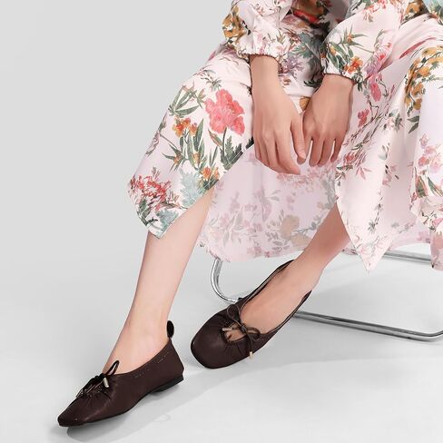 Women Ballet Flats Square Toe Lace Up Bow Ballerina Shoes Cute Slip On Casual Mary Jane Shoes in Saudi Arabia