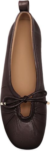 Women Ballet Flats Square Toe Lace Up Bow Ballerina Shoes Cute Slip On Casual Mary Jane Shoes in Saudi Arabia