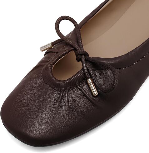 Women Ballet Flats Square Toe Lace Up Bow Ballerina Shoes Cute Slip On Casual Mary Jane Shoes in Saudi Arabia