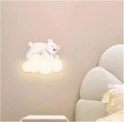 Cute Children Room Bedside Wall Lamp Bear Rabbit Cloud Lamp Creative Cream Style Baby Room Nursery Boy Girl Bedroom Wall Light,for Living Room in Kuwait