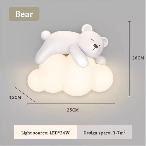 Cute Children Room Bedside Wall Lamp Bear Rabbit Cloud Lamp Creative Cream Style Baby Room Nursery Boy Girl Bedroom Wall Light,for Living Room in Kuwait