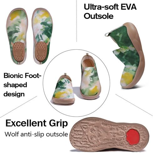 Women Vintage Floral Slip On Travel Shoes Ultra Lightweight Comfort Loafers Summer Breathable Walking Footwear in Saudi Arabia