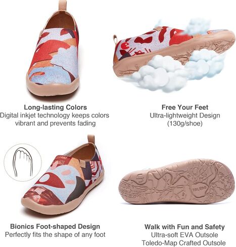 UIN Women's Art Painted Travel Shoes Slip On Casual Knit Loafers Lightweight Comfort Fashion Sneaker Constellation Toledo Ⅰ in Saudi Arabia