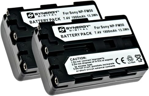 Synergy Digital Camcorder Batteries, Compatible with Sakar CB-50M, BP-50MCL, CB-FM50 Camcorder Batteries (li-ion, 7.4V, 1500 mAh), Set of 2 in Saudi Arabia