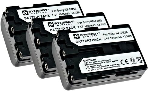 Synergy Digital Camcorder Batteries, Compatible with Sakar CB-50M, BP-50MCL, CB-FM50 Camcorder Batteries (li-ion, 7.4V, 1500 mAh), Set of 2 in Saudi Arabia
