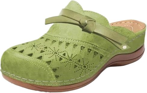 Clogs for Women 2025 Summer Comfortable Wedge Sandals Breathable Hollow Out Closed Toe Slip On Slippers Beach Arch Support Outdoor Slippers Round Platform Shoes in Saudi Arabia