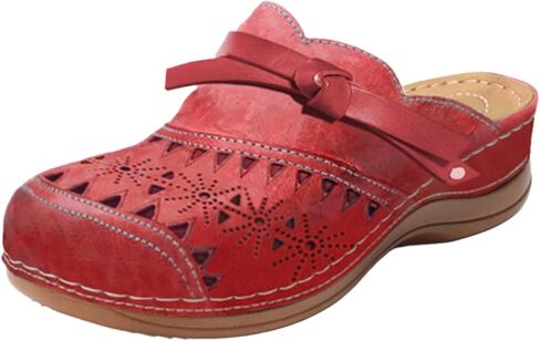 Clogs for Women 2025 Summer Comfortable Wedge Sandals Breathable Hollow Out Closed Toe Slip On Slippers Beach Arch Support Outdoor Slippers Round Platform Shoes in Saudi Arabia