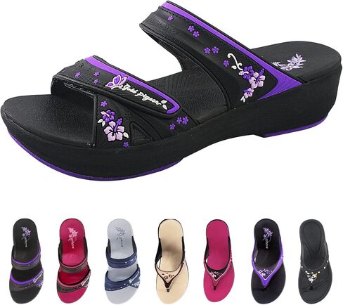 منصة أحذية Gold Pigeon Slide Slide و Flip Flops for Women ، وسادة رغوة مبطنة الراحة in Kuwait