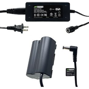 Wasabi Power DCC-NPW235 Dummy Battery DC Coupler & AC Adapter for Fujifilm CP-W235 و NP-W235 و FUJI GFX 50S II و 50SII و GFX 100S و X-H2S و XH2S و X-T4 و XT4 و X-T5 و X5
