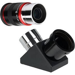 SVBONY Telescopes Eyepieces 1.25 inches Eyepiece 68 Degree Bundle with SV221 90 Degree Diagonal Mirror 1.25 inches with Brass Compression Rings