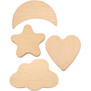 4pcs Cartoon Design Wooden Drawer Knobs Friendly Pull Knobs for Dressers Cabinets and Doors Moon Heart Decorative Furniture Handles