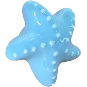 6Pcs/Sets Children's Room Ceramic Handle Cute Starfish Cabinet Drawer Wardrobe Door Handle Furniture Hardware Knob Pulls - (Color: Yellow-1)