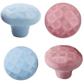 Bar Pulls,Knobs,Bow Pull Handle，4pcs Colorful Knobs Ceramic Pull Round Handles for Kids Children's Girls Bedroom Drawer Cabinet Door Cupboard Home DIY Lovely with 2 Kinds Screws Handle