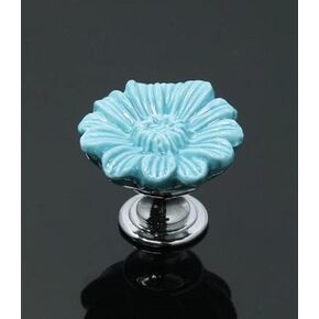 Chrysanthemum Ceramics Knobs Furniture Drawer Wardrobe Handle Kitchen Cabinets Cupboard Dresser Children's Room Pull Door Knobs - (Color: Red)
