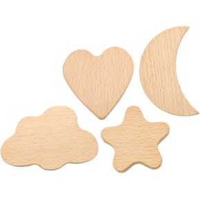PRETYZOOM 4pcs Cartoon Design Wooden Drawer Knobs Vintage Furniture Pulls for Boys and Girls Room