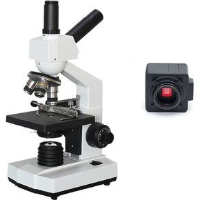 Microscope Kit 40X-1600X Compound Microscope 5.0MP USB Digital Camera Eyepiece Microscope Lens Adapters (Microscope Camera 1600X)