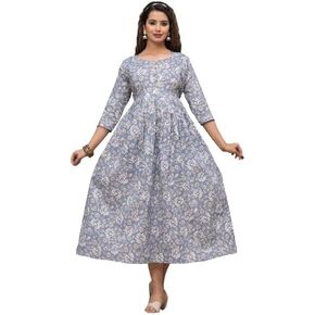 Women's Pure Cotton All Over Printed Kurti Gown Feeding Dress Maternity Gown Feeding Kurta