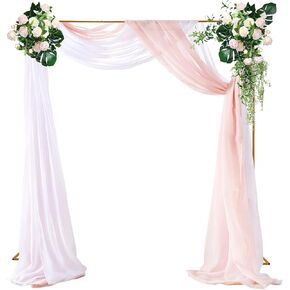 9.8FTx9.8 FT Square Backdrop Stand, Gold Wedding Arch Rectangle Backdrop Stand, Adjustable Height Metal Balloon Arch Stand for Anniversary Birthday Party Baby Shower Deco