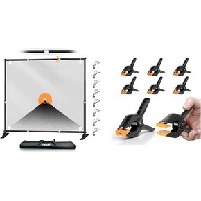 EMART 10x10 ft Heavy Duty Banner Backdrop Stand Kit with 6PACK Backdrop Clamps, Adjustable Frame for Step and Repeat Backdrops, Ideal for Photography, Trade Shows