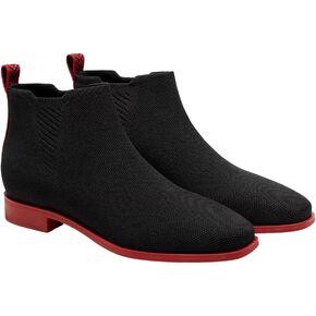 VIVAIA Ryan Slip-on Women's Ankle Boots Pull on Chelsea Slip on Short Square-toe Booties Lady Dress Blazer Skirt Jeans Winter Fall Water Repellent Ankle Boots