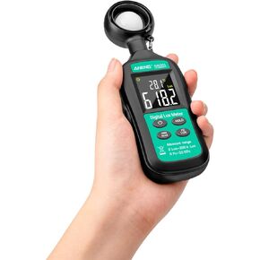 HXBER Mini Lux Meter, Mini Digital Lux Meter 0-20,0000 Lux Illuminance Meter LCD Display Handheld Illuminometer High Precision Light Meter Photometer Luxmeter