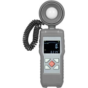 HXBER Digital Light Meter,Light Meter Digital Illuminance Meter Handheld Ambient Temperature Measure Range up to 200,000 Lux Luxmeter with Digit Color LCD Screen 360° Rotatable Photosensitive Head