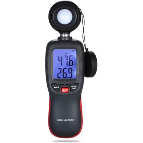HXBER Digital Lux Meter,Digital Lux Meter LCD Display Handheld Illuminometer Mini Luminometer Photometer Luxmeter Light Meter 0-200000 Lux with Max/Min/Data Hold Mode