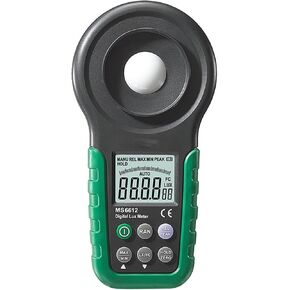 Digital Lux Meter Digital Multi Function Luxmeter MS6612 High Accuracy 200 000 Lux Light Meter Test Spectra Auto Range (Color : Black Size : 1)