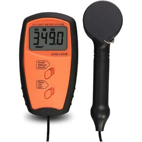 Photographic Light Meters Light Lux Meter UV Illuminance Meter Test UVA and UVB Intensity Irradiance Meter Ultraviolet Radiation Detector for Plants Aquarium Light Tester